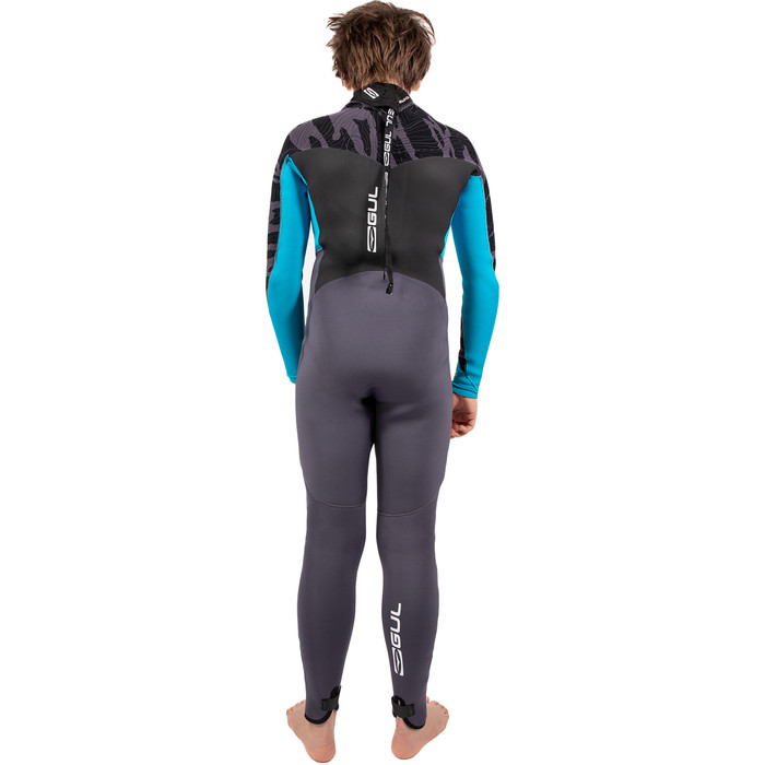 2024 Gul Junior Response 4/3mm GBS Back Zip Wetsuit RE1249-C1 - Grey / Cyan